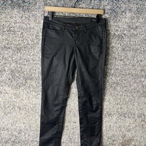 AllSaints Spitalfields Jeans Womens W29 Black Coated Skinny Stretch Denim